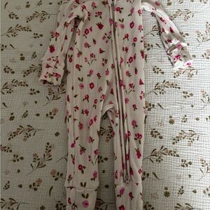Caden Lane Pink Floral Kids Footie